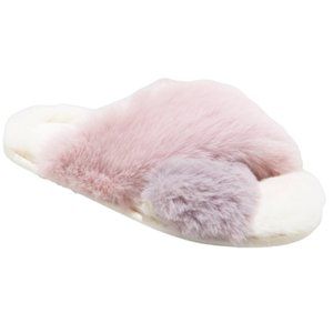 NWT Women's Paris Crossband Fur Slippers - Stars Above - S/M/L